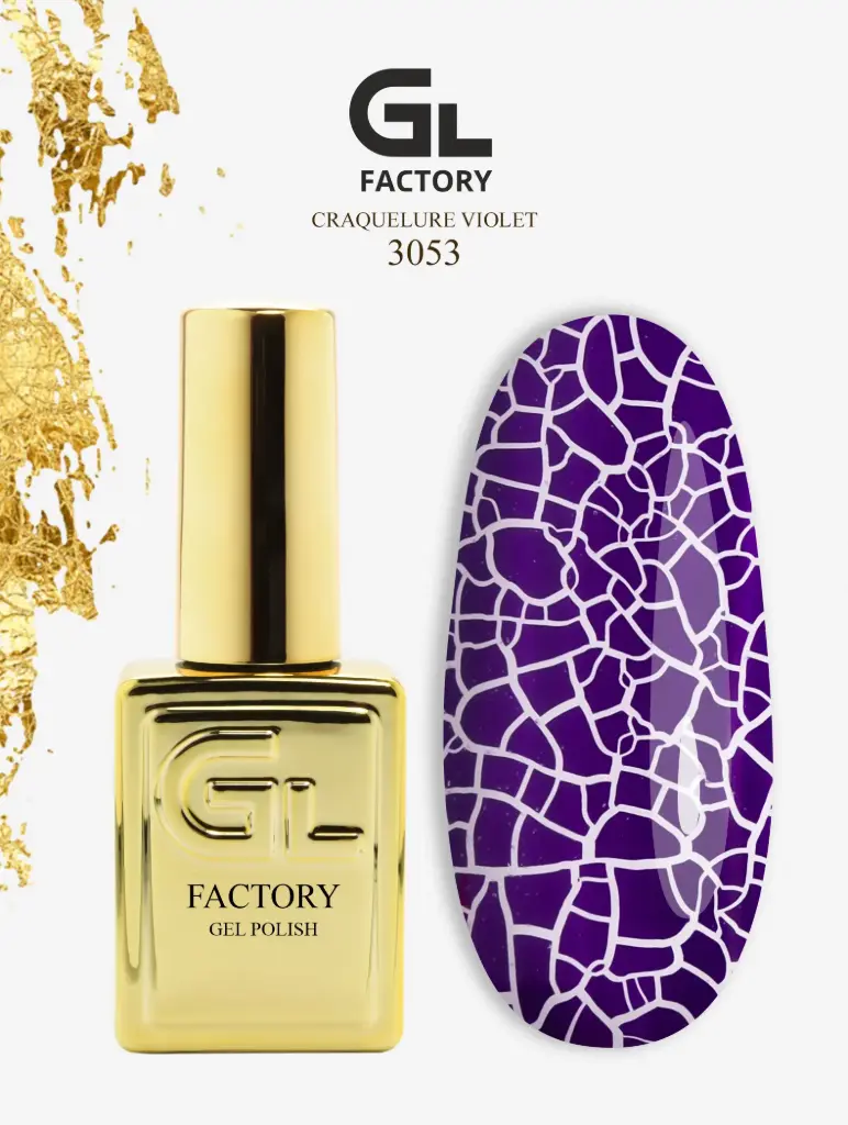 GL 3053 GOLD Gel Polish Craquelure Violet 15 