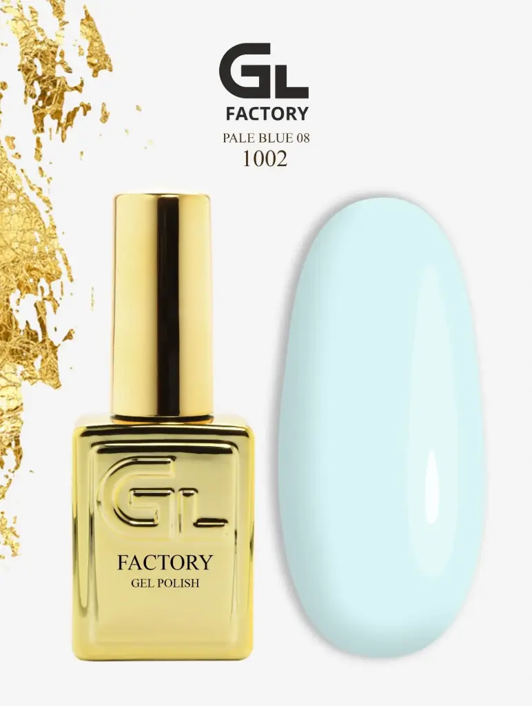GL 1002 GOLD Gel Polish Pale Blue 08 15g TPO FREE