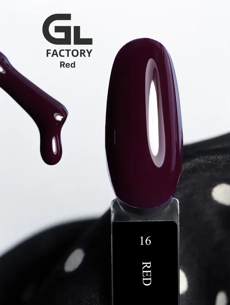 GL 1195 BLACK Gel Polish Red 16 15g TPO FREE