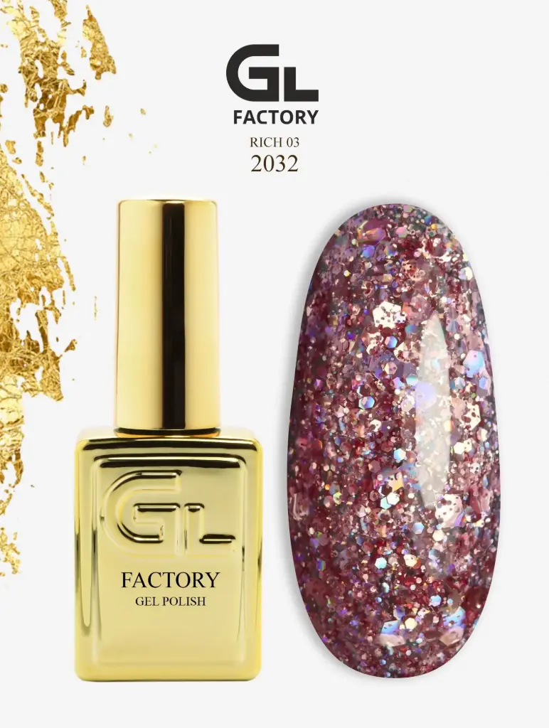 GL 2032 GOLD Gel Polish Rich 03 15g TPO FREE
