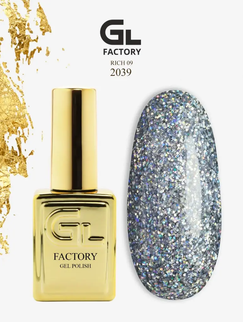 GL 2039 GOLD Gel Polish Rich 09 15g TPO FREE