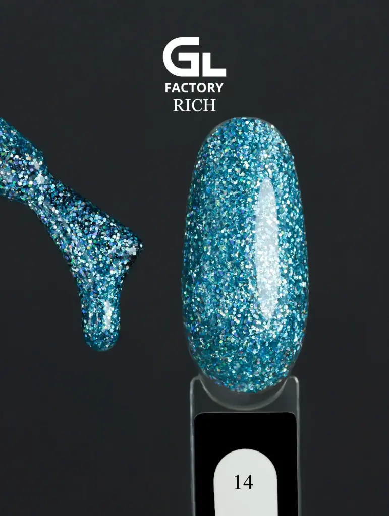 GL 2043 BLACK Gel Polish Rich 14 15g TPO FREE