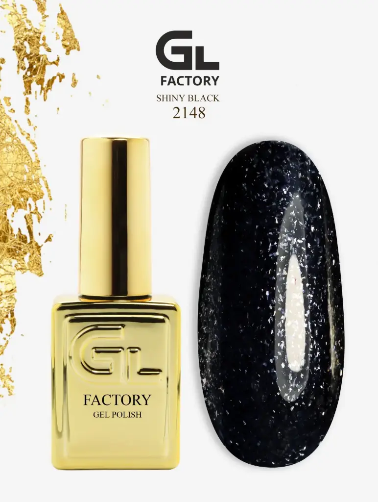 GL 2148 GOLD Gel Polish Shiny Black 15g TPO FREE