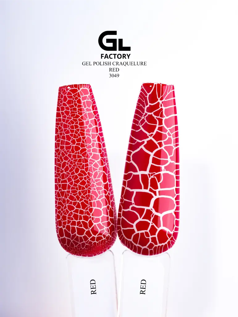 GL 3049 BLACK Gel Polish Craquelure Red 15g TPO FREE