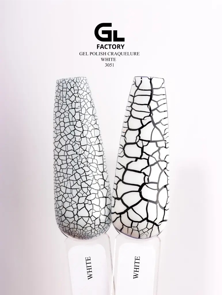 GL 3051 BLACK Gel Polish Craquelure White 15g TPO FREE