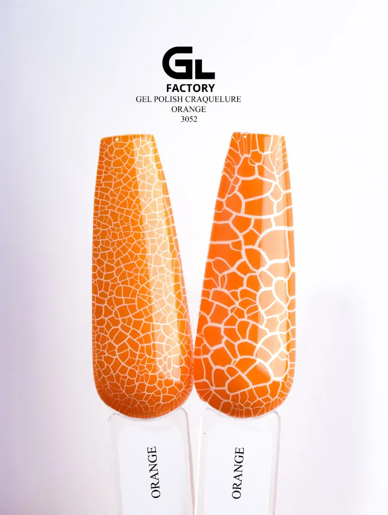 GL 3052 BLACK Gel Polish Craquelure Orange 15g TPO FREE