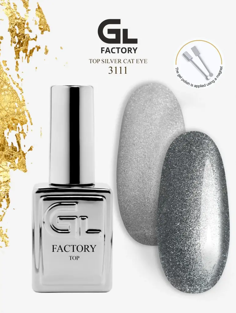 GL 3111 SILVER Top Silver Cat Eye 15g TPO HEMA FREE