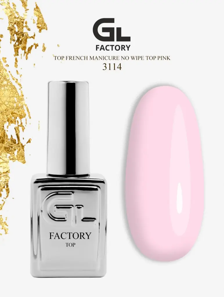 GL 3114 SILVER Top French Manicure No Wipe Pink 15g TPO HEMA FREE