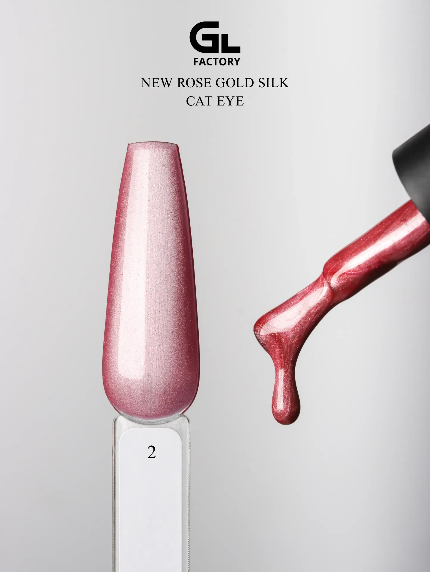 GL 3164 BLACK Gel Polish New Rose Gold Silk Cat Eye 02 15g TPO FREE