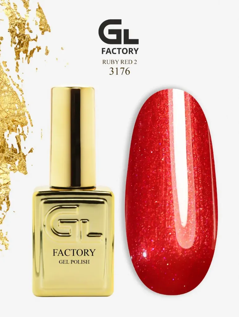 GL 3176 GOLD Gel Polish Ruby Red 02 15g TPO FREE