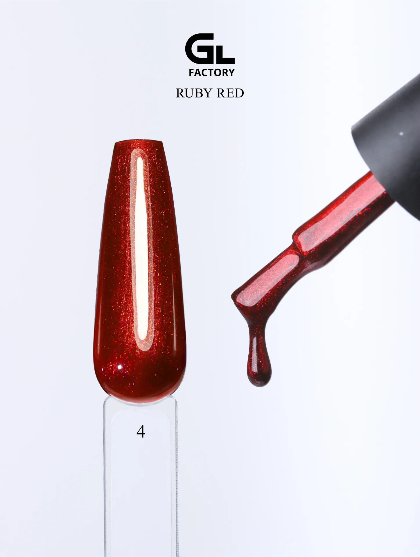 GL 3178 BLACK Gel Polish Ruby Red 04 15g TPO FREE