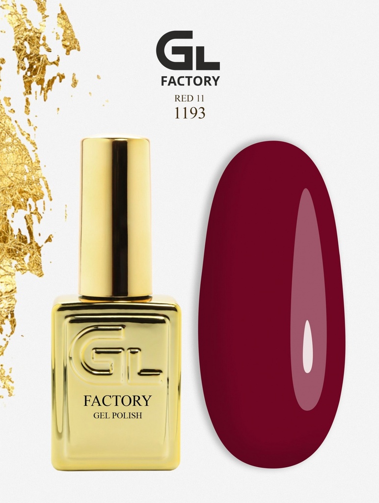 GL 1193 GOLD Gel Polish Red 11 15