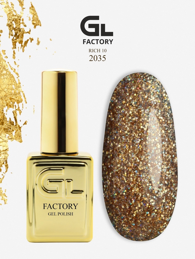 GL 2035 GOLD Gel Polish Rich 10 15
