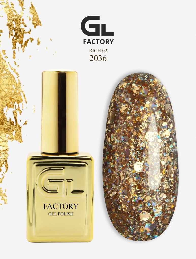 GL 2036 GOLD Gel Polish Rich 02 15