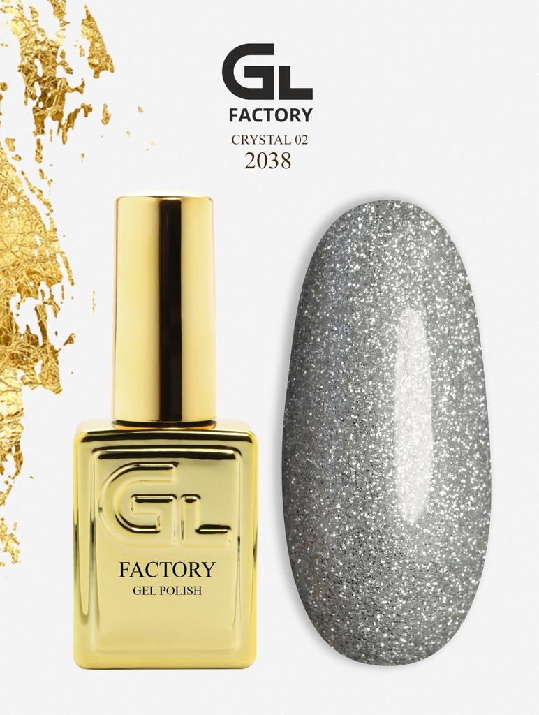 GL 2038 GOLD Gel Polish Crystal 02 15