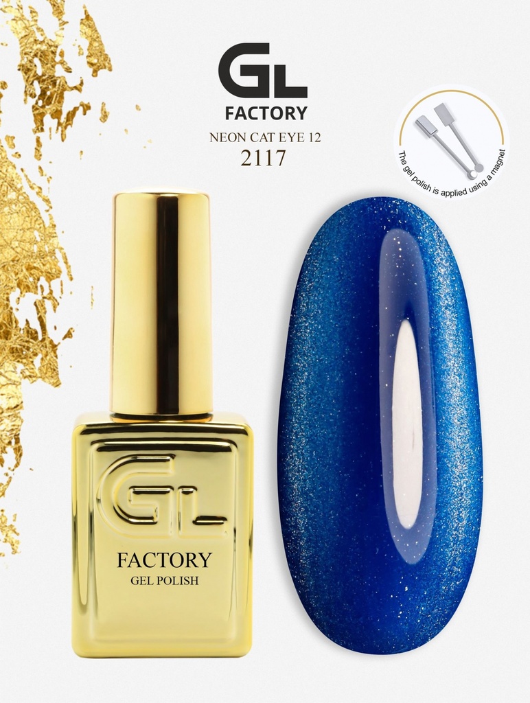 GL 2117 GOLD Gel Polish Neon Cat Eye 12 15