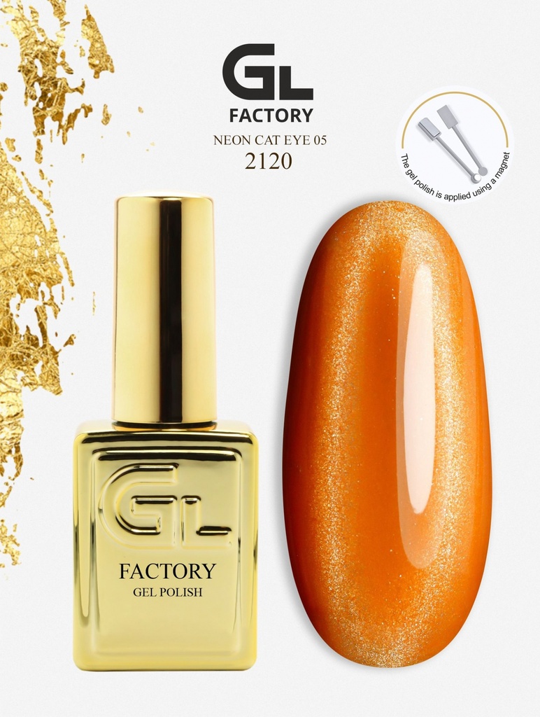 GL 2120 GOLD Gel Polish Neon Cat Eye 05 15