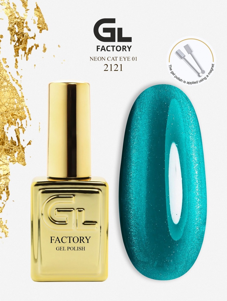 GL 2121 GOLD Gel Polish Neon Cat Eye 01 15