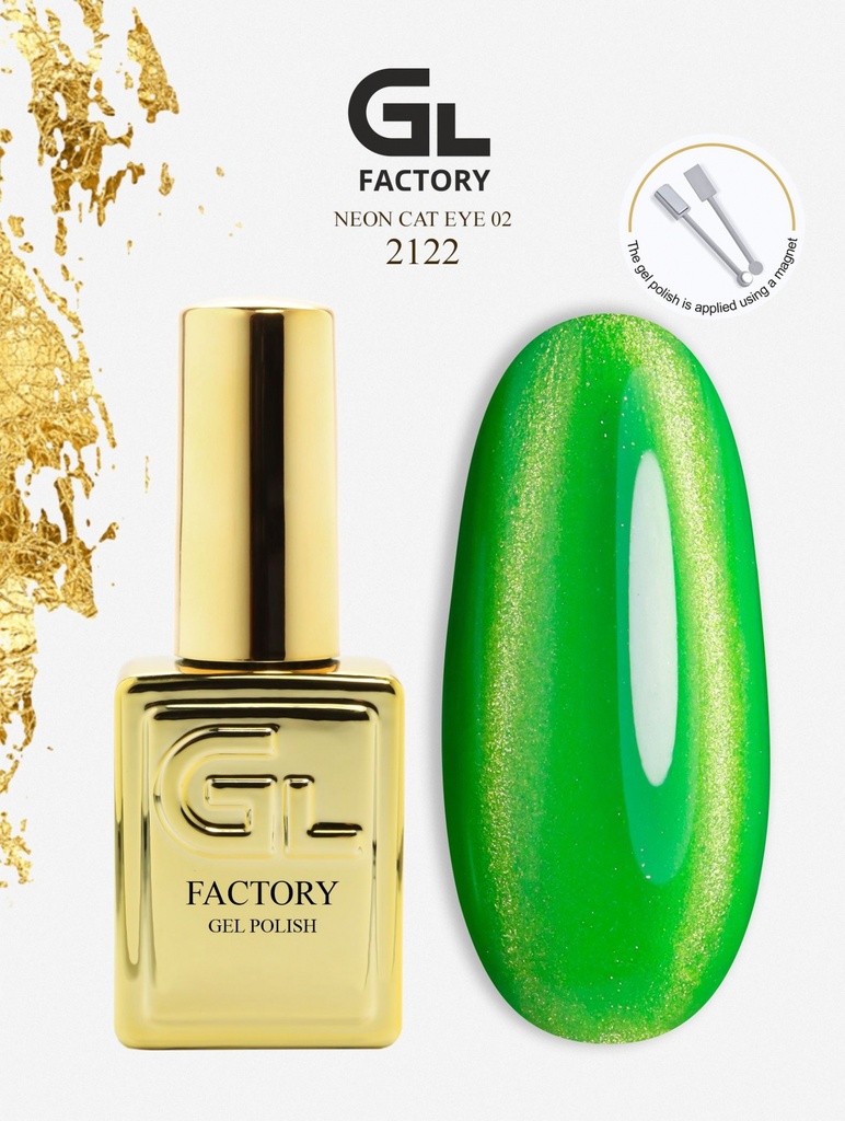 GL 2122 GOLD Gel Polish Neon Cat Eye 02 15