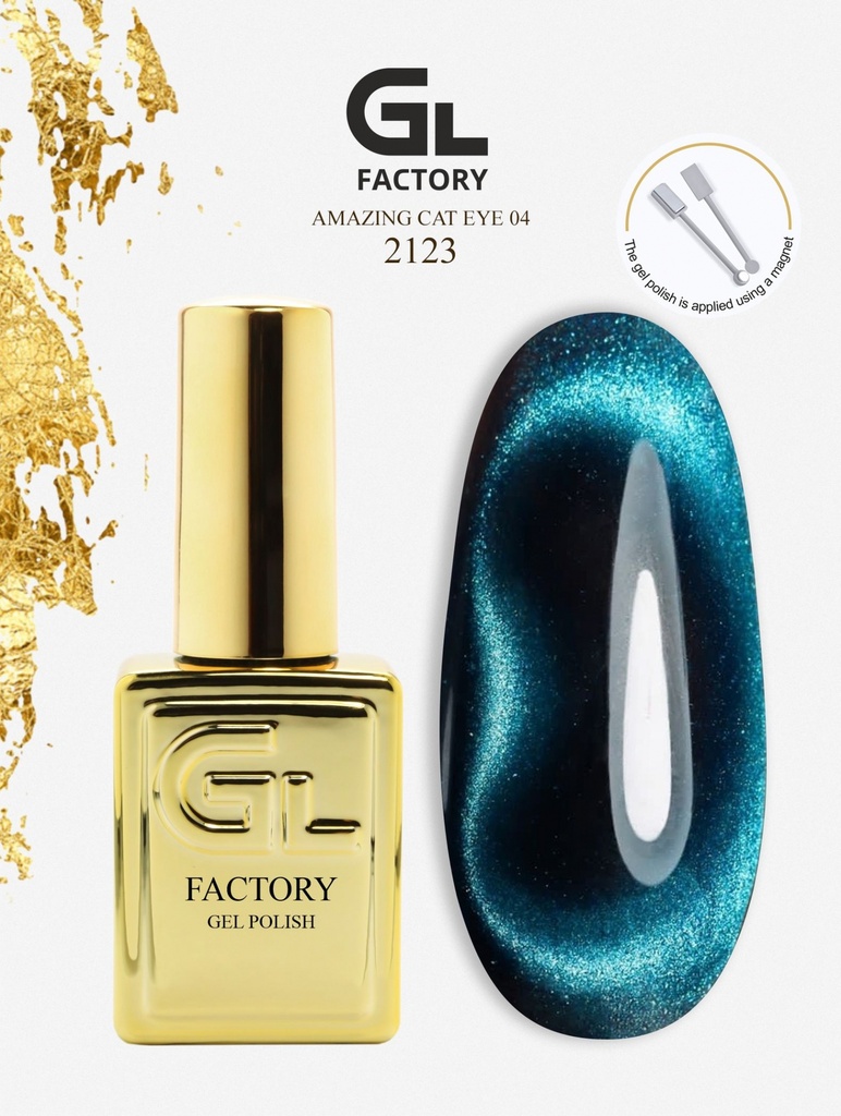 GL 2123 GOLD Gel Polish Amazing Cat Eye 04 15