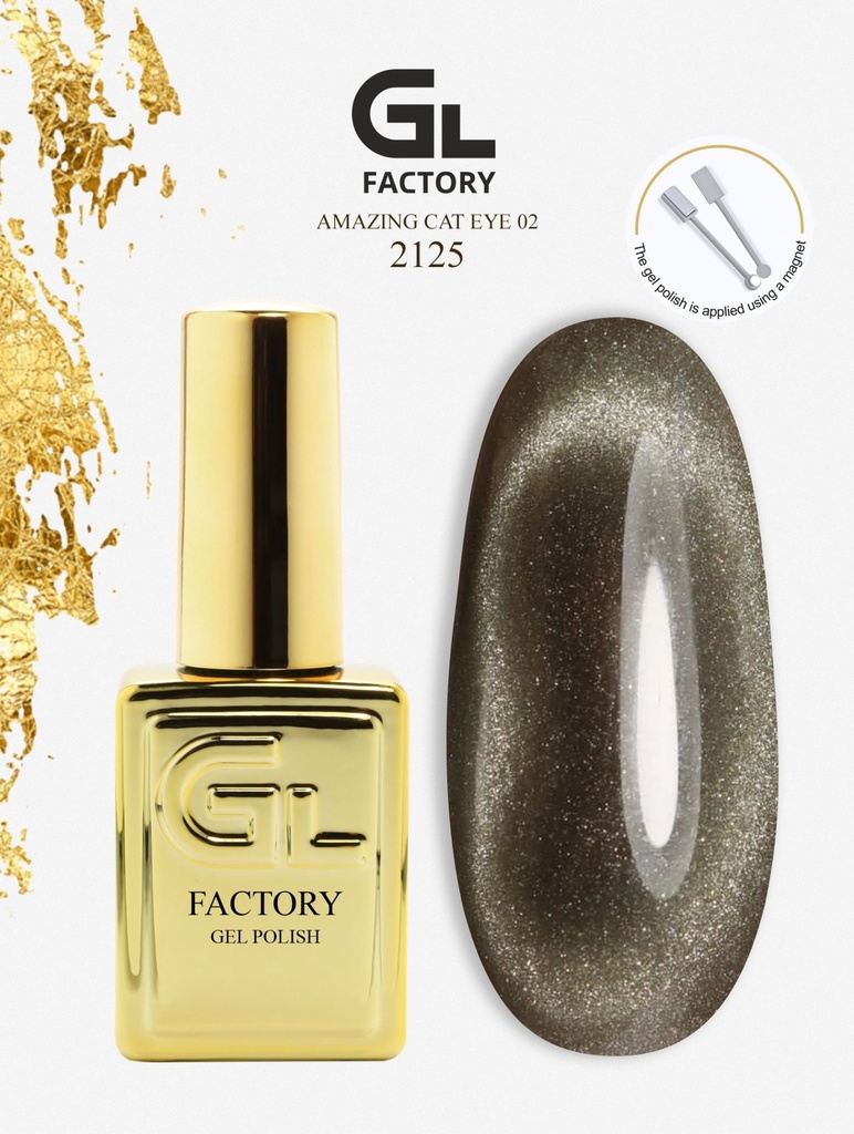 GL 2125 GOLD Gel Polish Amazing Cat Eye 02 15