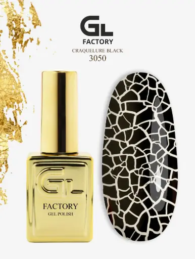 GL 3050 GOLD Gel Polish Craquelure ⁠Black 15