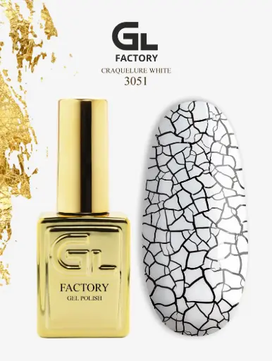 GL 3051 GOLD Gel Polish Craquelure White 15