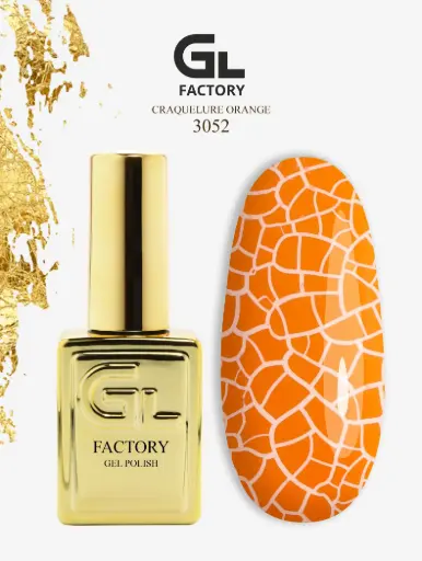 GL 3052 GOLD Gel Polish Craquelure Orange 15