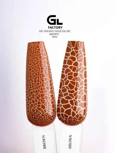 GL 3054 GOLD Gel Polish Craquelure Brown 15