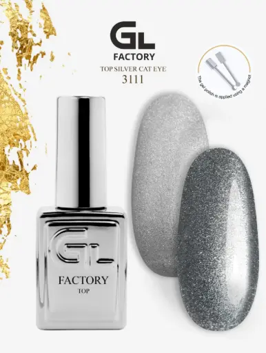 GL 3111 SILVER Top Silver Cat Eye 15g TPO HEMA FREE