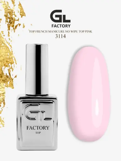 GL 3114 SILVER Top French Manicure No Wipe Pink 15g TPO HEMA FREE